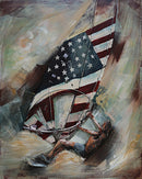 Windsurfing American Flag 3D Wall Art Mixed Media Metal Wood