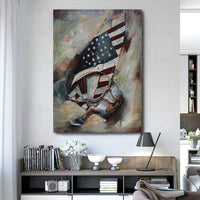 Windsurfing American Flag 3D Wall Art Mixed Media Metal Wood