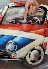 British Mini Cooper Car 3D Wall Art Metal Cutout