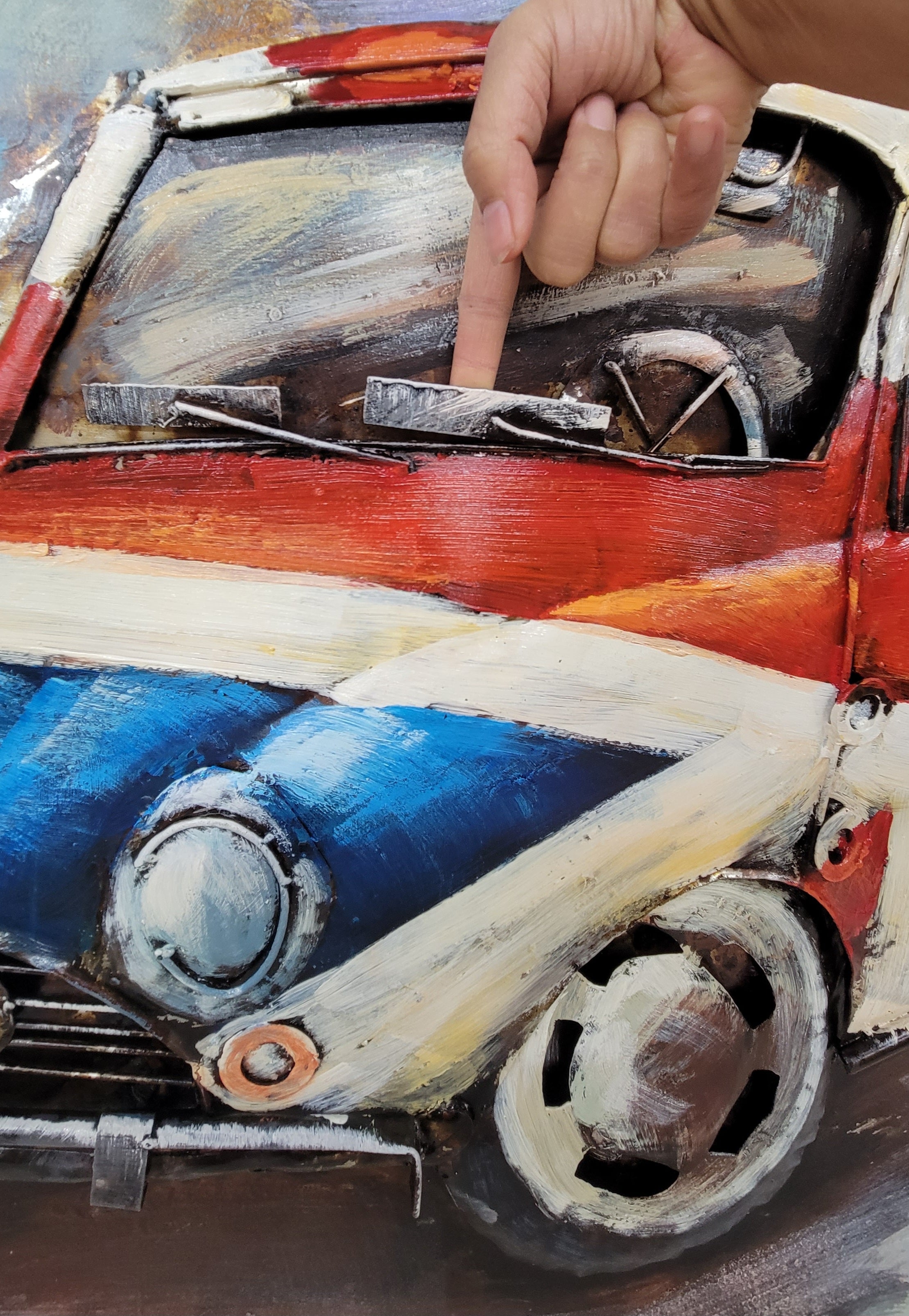 British Mini Cooper Car 3D Wall Art Metal Cutout