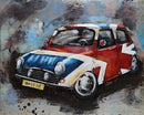 British Mini Cooper Car 3D Wall Art Metal Cutout