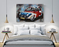British Mini Cooper Car 3D Wall Art Metal Cutout