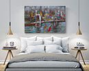 3D Wall Art Painting Bridge & Sailboats Mixed Media Metal Wood