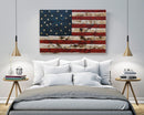 American Flag & Map 3D Wall Art Metal Cutout on Wood Canvas