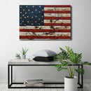 American Flag & Map 3D Wall Art Metal Cutout on Wood Canvas