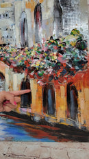 Venice Canal Gondola Scene 3D Mixed Media Wall Art