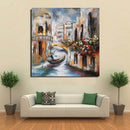 Venice Canal Gondola Scene 3D Mixed Media Wall Art