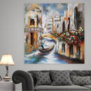 Venice Canal Gondola Scene 3D Mixed Media Wall Art