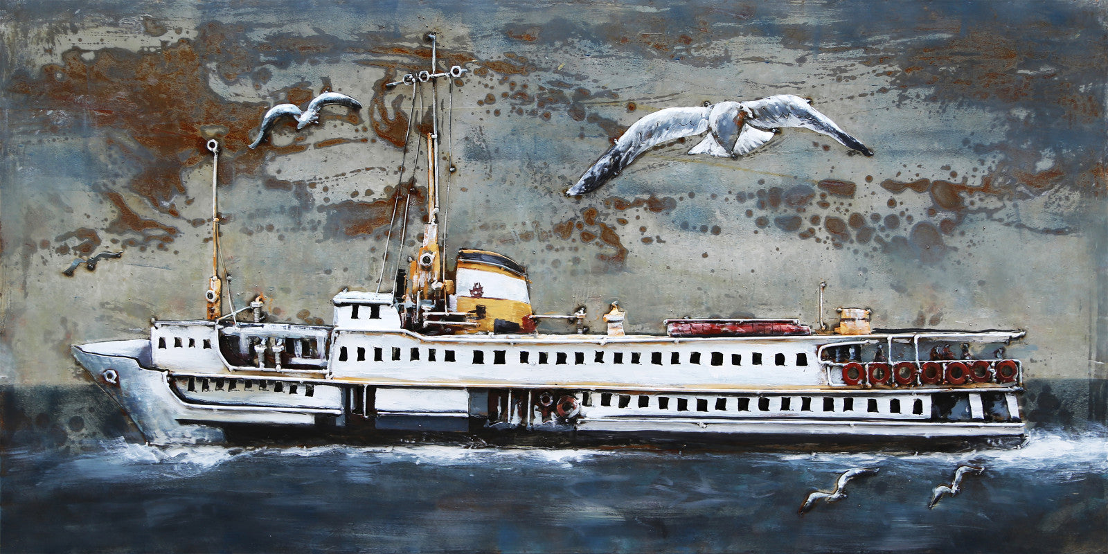 Titanic 3D Painting Iron Vintage Model 24x48 Inches Artwork