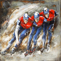 Roller Blading Competition Olympics 3D Wall Art Metal Cutout