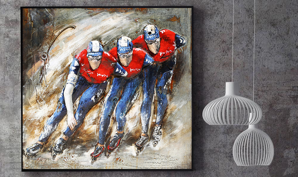 Roller Blading Competition Olympics 3D Wall Art Metal Cutout