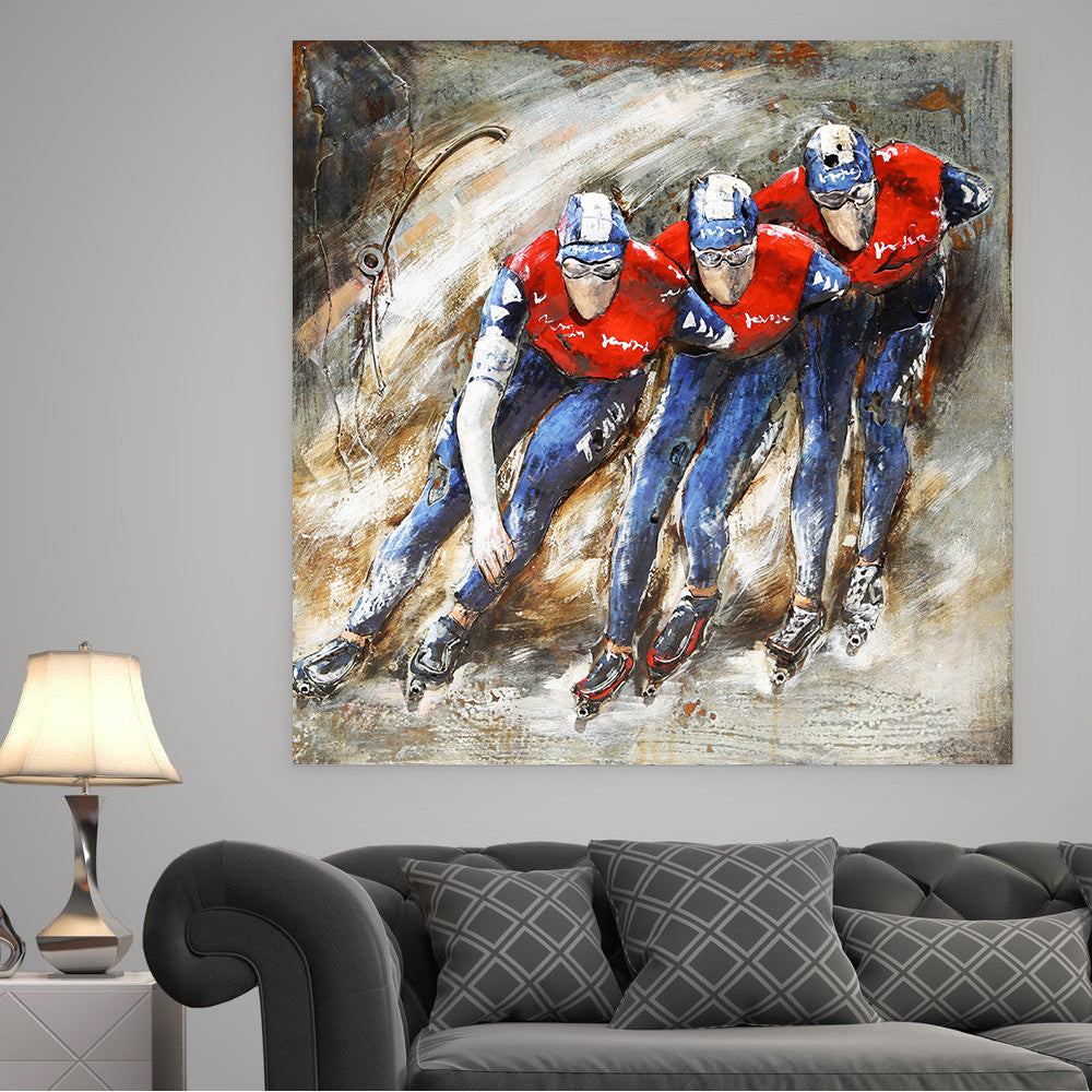 Roller Blading Competition Olympics 3D Wall Art Metal Cutout