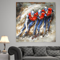 Roller Blading Competition Olympics 3D Wall Art Metal Cutout