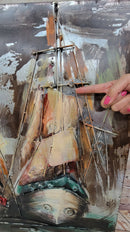 3-D Nautical Sailboat Centerpiece Wall Art
