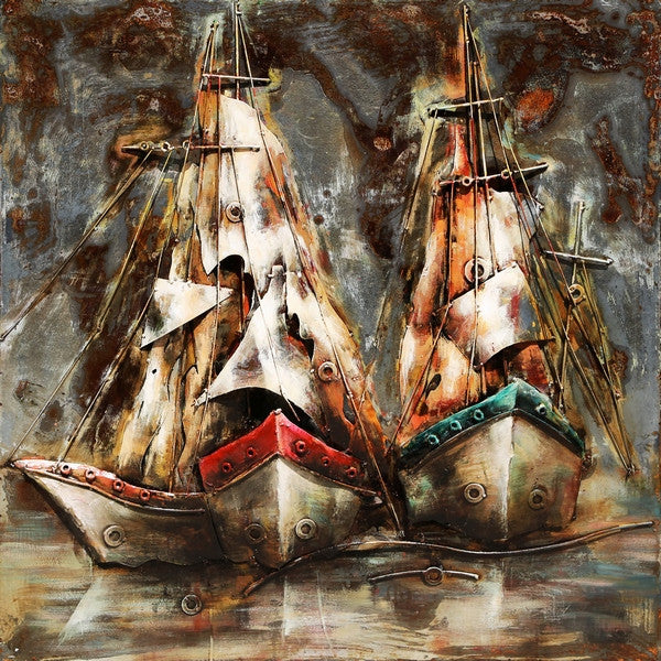 3-D Nautical Sailboat Centerpiece Wall Art