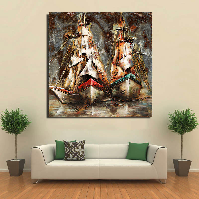 3-D Nautical Sailboat Centerpiece Wall Art
