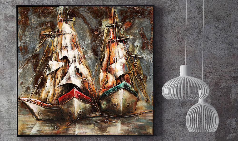 3-D Nautical Sailboat Centerpiece Wall Art