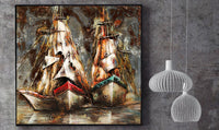 3-D Nautical Sailboat Centerpiece Wall Art