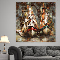 3-D Nautical Sailboat Centerpiece Wall Art