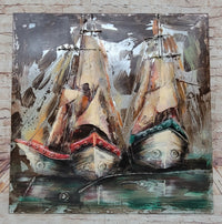 3-D Nautical Sailboat Centerpiece Wall Art