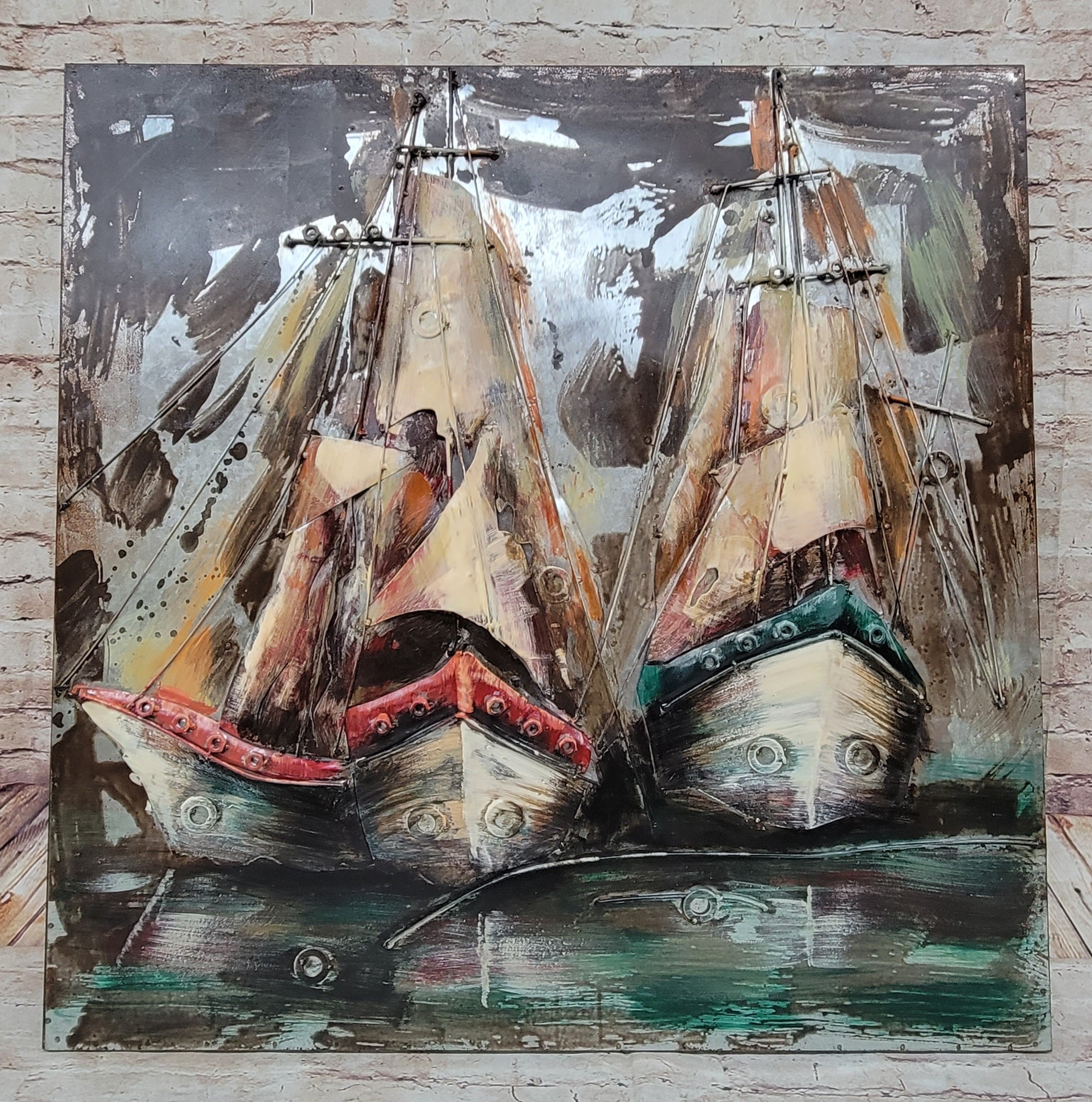 3-D Nautical Sailboat Centerpiece Wall Art