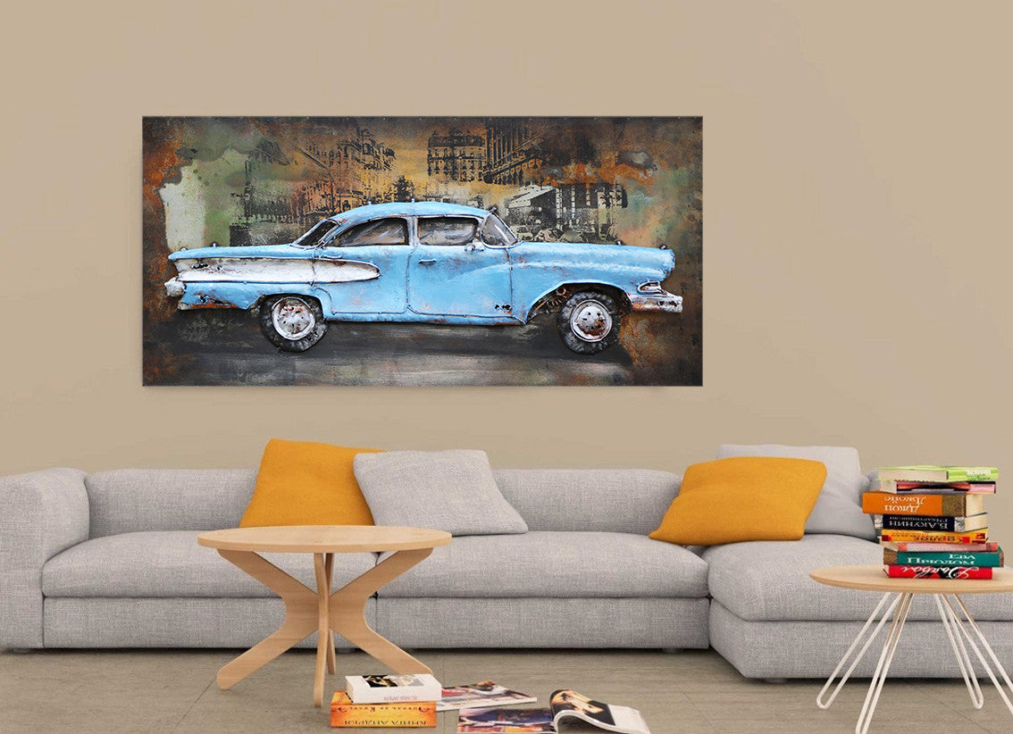 1958 Edsel Car 3D Painted Metal Canvas Wall Art