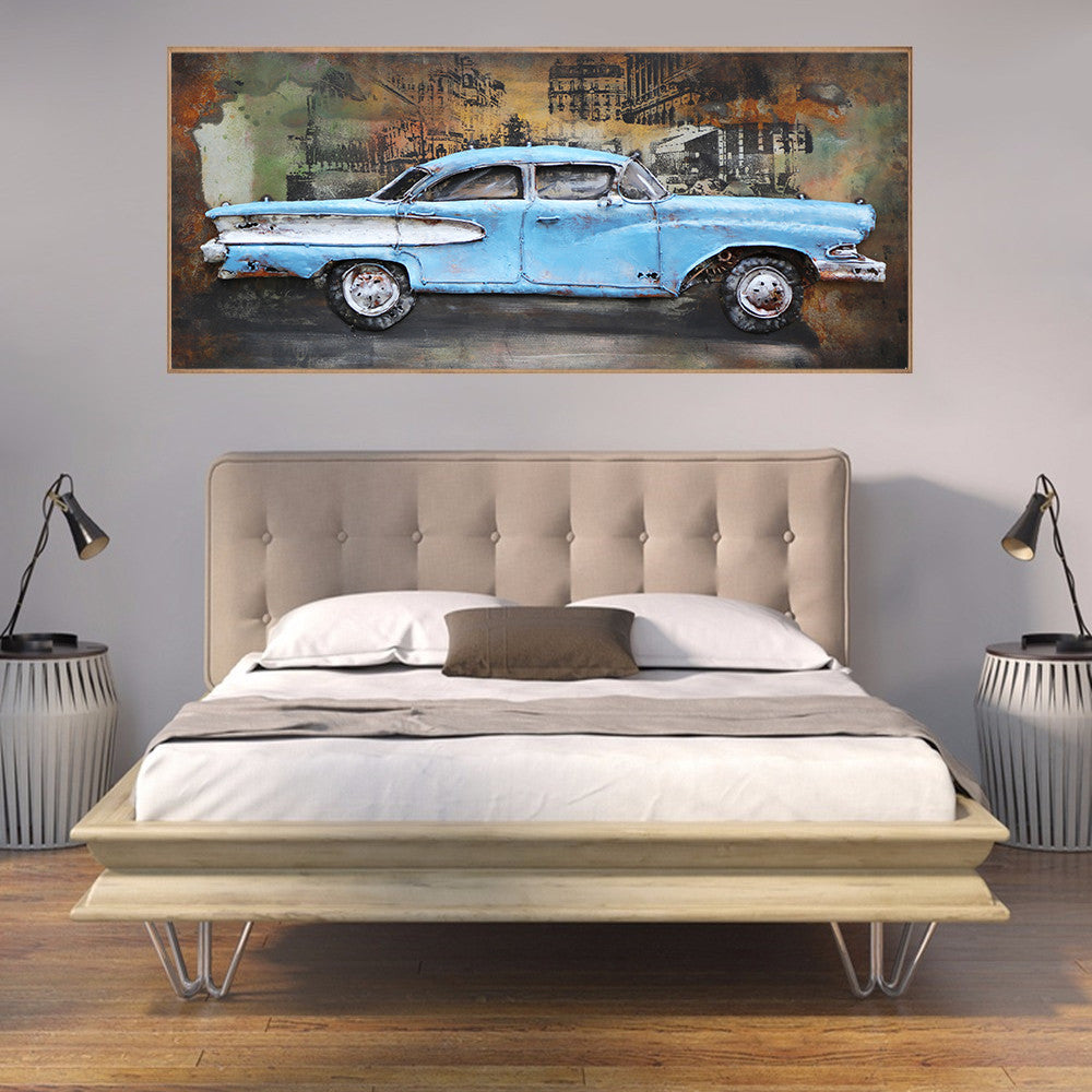 1958 Edsel Car 3D Painted Metal Canvas Wall Art