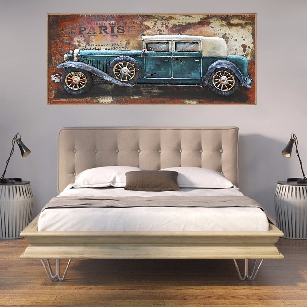 Old Fashioned Car 1920's 1930's 3D Wall Art Mixed Media Painting