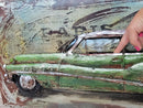 Realistic Vintage American Car 3-D Oil Painting in Acrylics