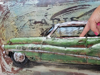 Realistic Vintage American Car 3-D Oil Painting in Acrylics