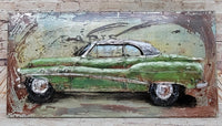 Realistic Vintage American Car 3-D Oil Painting in Acrylics