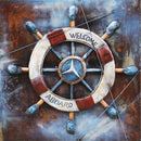 Welcome Aboard Ship Wheel Deck Wall Art 3-D Oil Painting