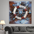 Welcome Aboard Ship Wheel Deck Wall Art 3-D Oil Painting