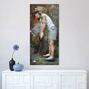 Female Golfer 3D Wall Art Painting on Metal Canvas