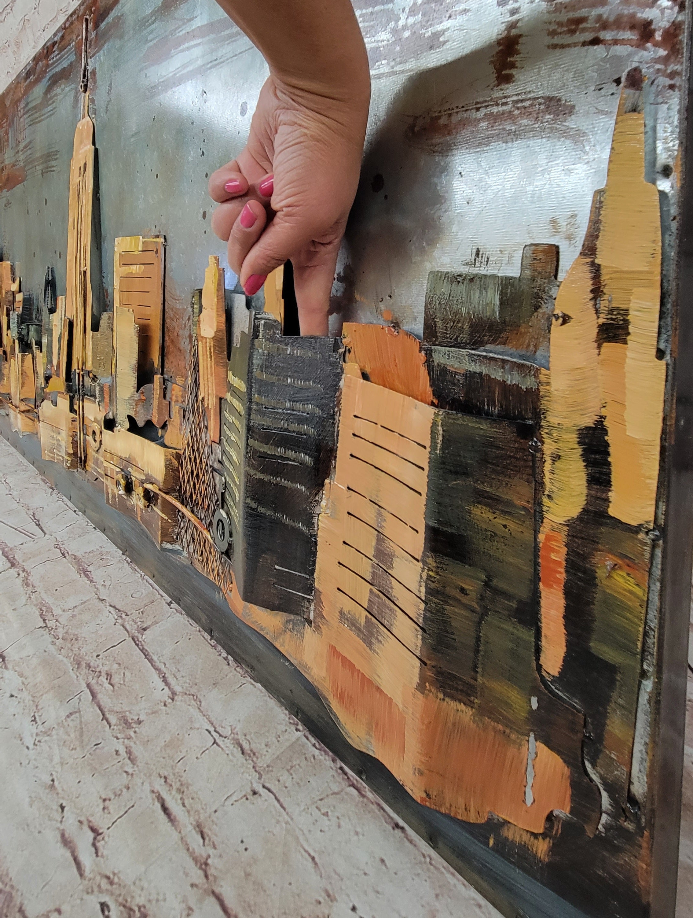 Impressionist 3D Wall Art NYC Skyline Metal Canvas