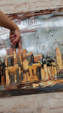 Impressionist 3D Wall Art NYC Skyline Metal Canvas