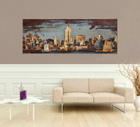 Impressionist 3D Wall Art NYC Skyline Metal Canvas