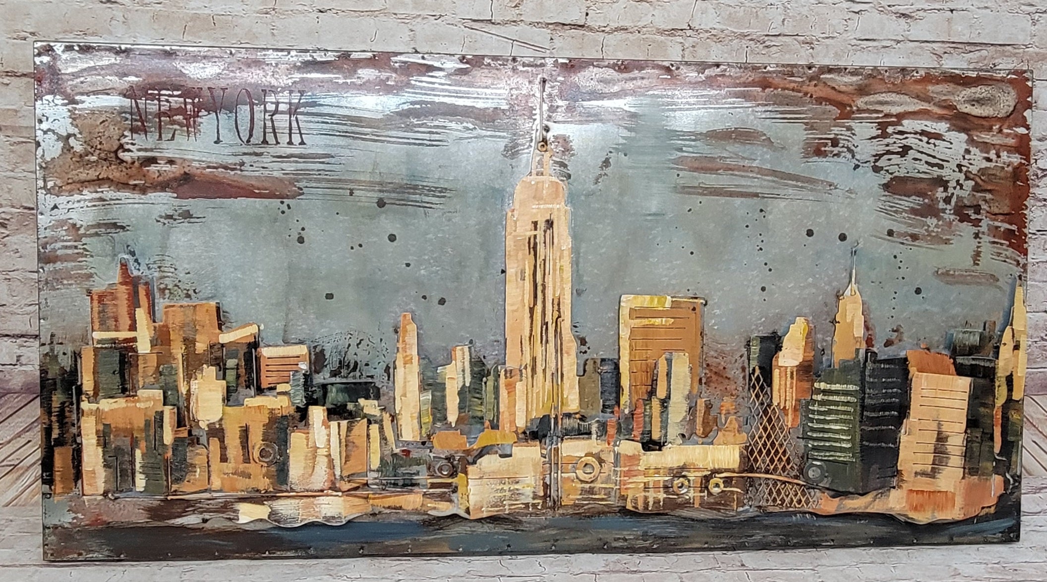 Impressionist 3D Wall Art NYC Skyline Metal Canvas