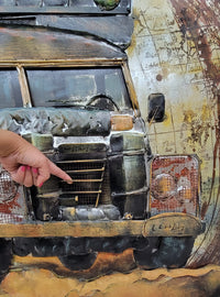 Off Road Safari Jeep Painted Metal 3D Hanging Wall Art