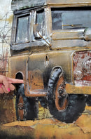 Off Road Safari Jeep Painted Metal 3D Hanging Wall Art