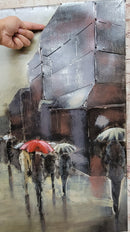 Rainy Day at the Eiffel Tower - 3D Art on Metal Canvas