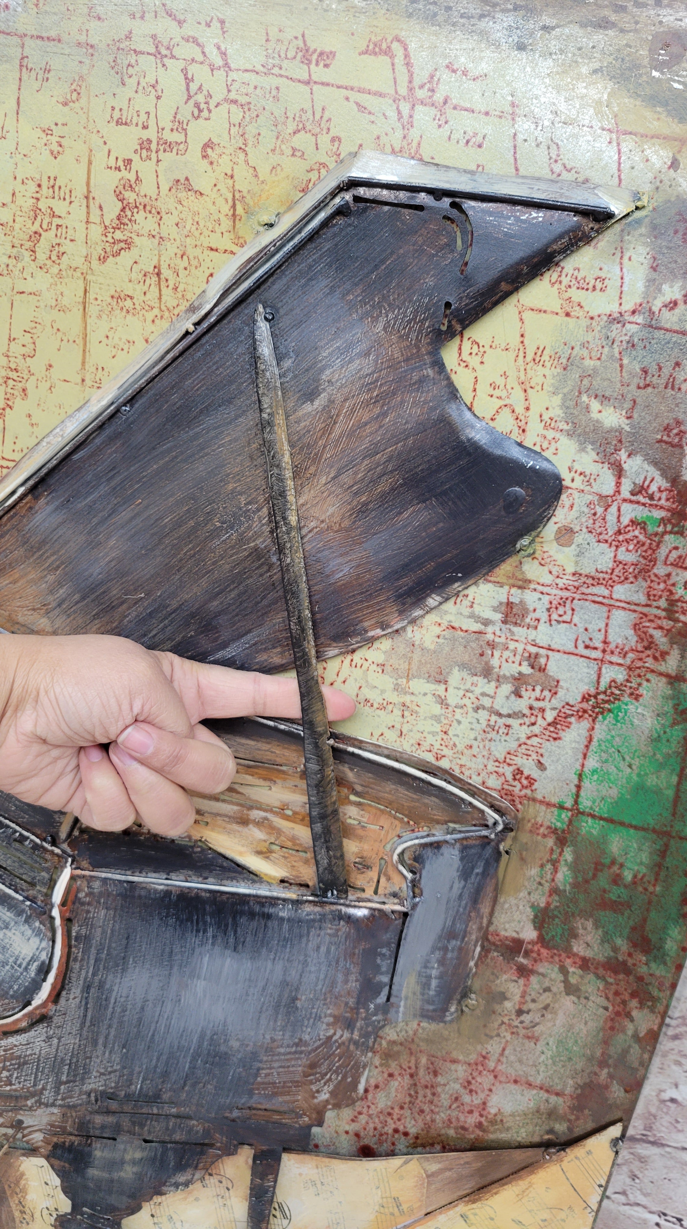 Colorful Grand Piano Hand Painted All Metal Musical Art