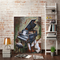 Colorful Grand Piano Hand Painted All Metal Musical Art