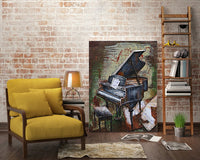 Colorful Grand Piano Hand Painted All Metal Musical Art