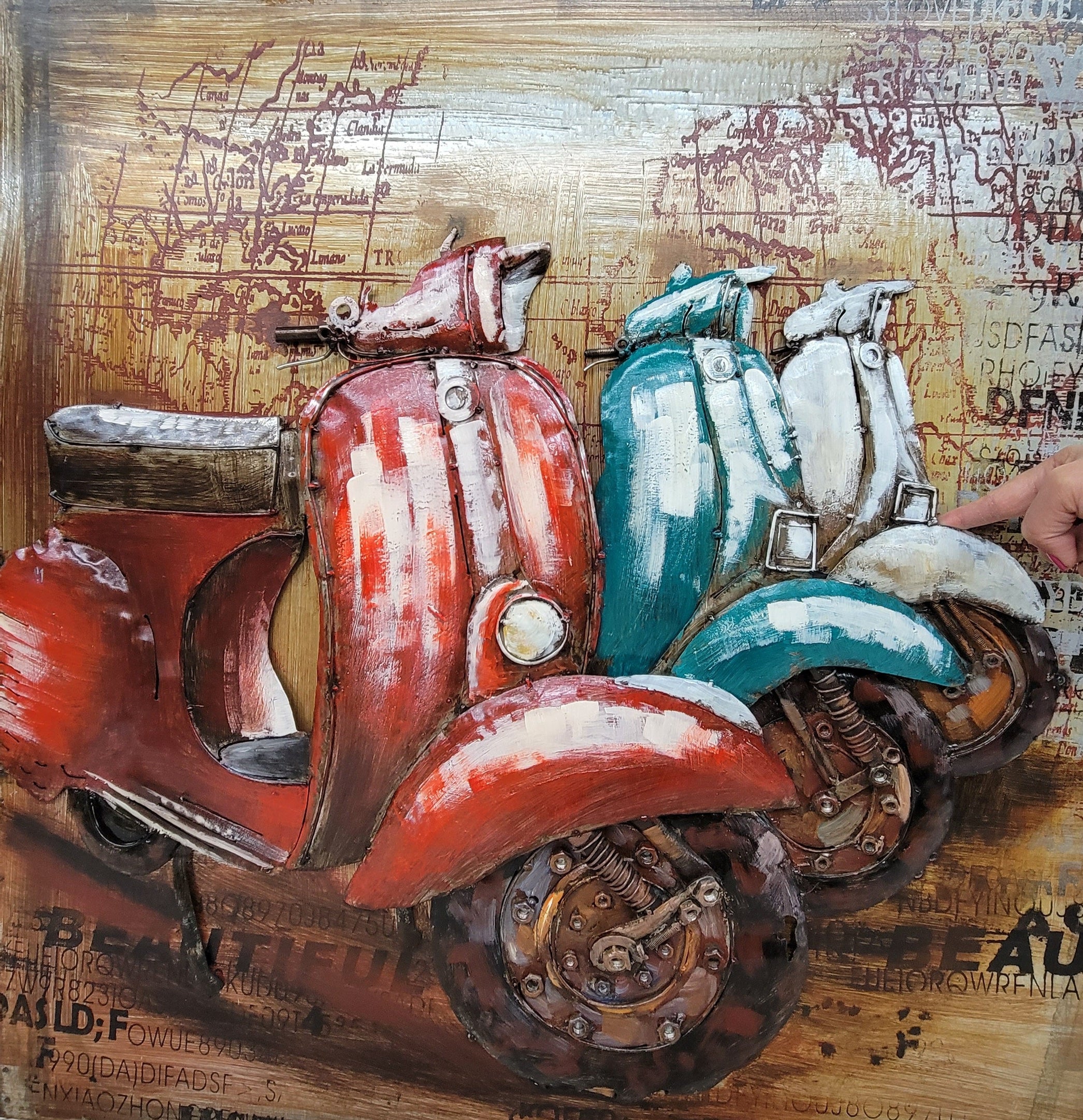 Vespa Scooters by European Bronze Finery 3D Oil Painting