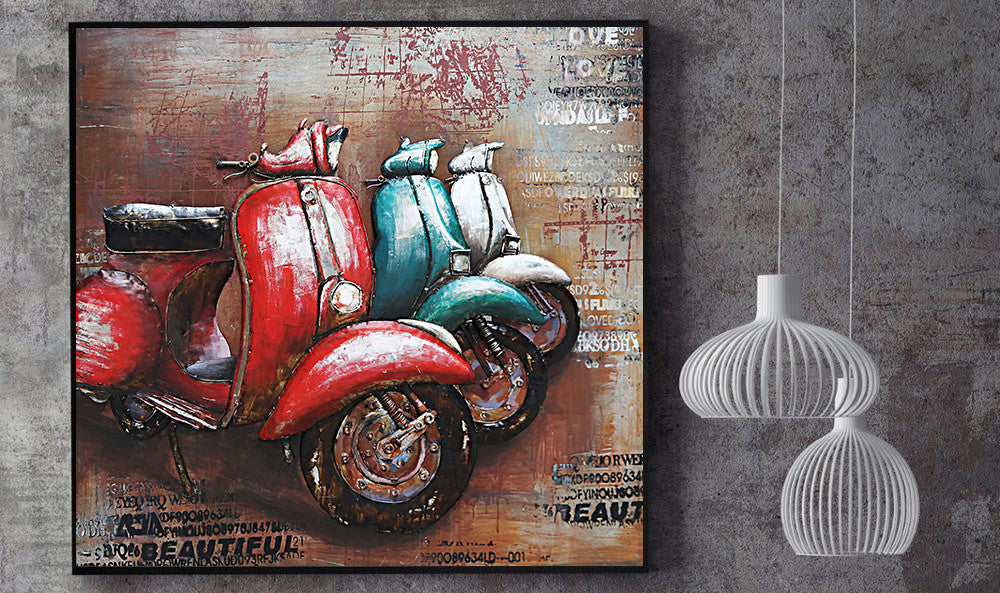 Vespa Scooters by European Bronze Finery 3D Oil Painting