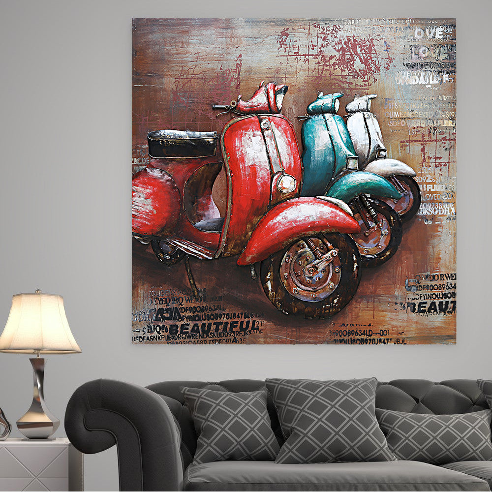 Vespa Scooters by European Bronze Finery 3D Oil Painting