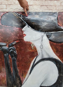 Fashionable Woman Applying Lipstick 3D Wall Art Metal & Wood