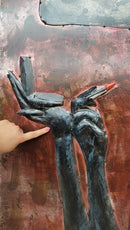 Fashionable Woman Applying Lipstick 3D Wall Art Metal & Wood