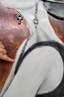 Fashionable Woman Applying Lipstick 3D Wall Art Metal & Wood
